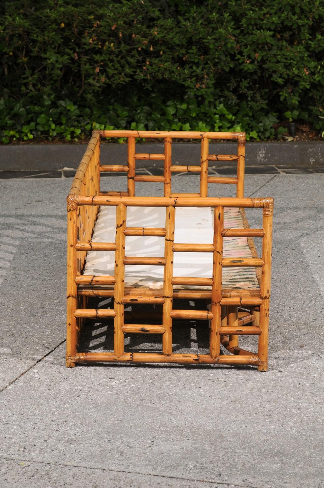 Extraordinary Restored 3-Piece Rattan Seating Set, Puerto Rico, Circa 1960 5