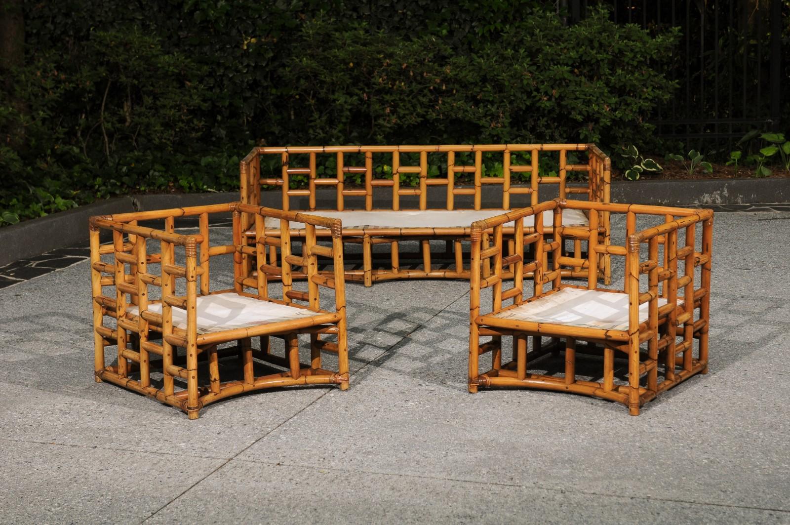 These magnificent frames are shipped as professionally photographed and described in the listing narrative: Meticulously professionally restored and ready for upholstery. Expert custom upholstery service is available.

An incredible, beyond