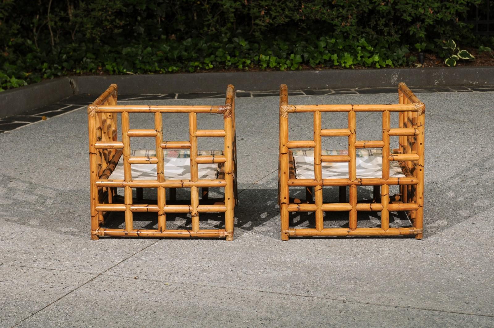 Unknown Extraordinary Restored 3-Piece Rattan Seating Set, Puerto Rico, Circa 1960