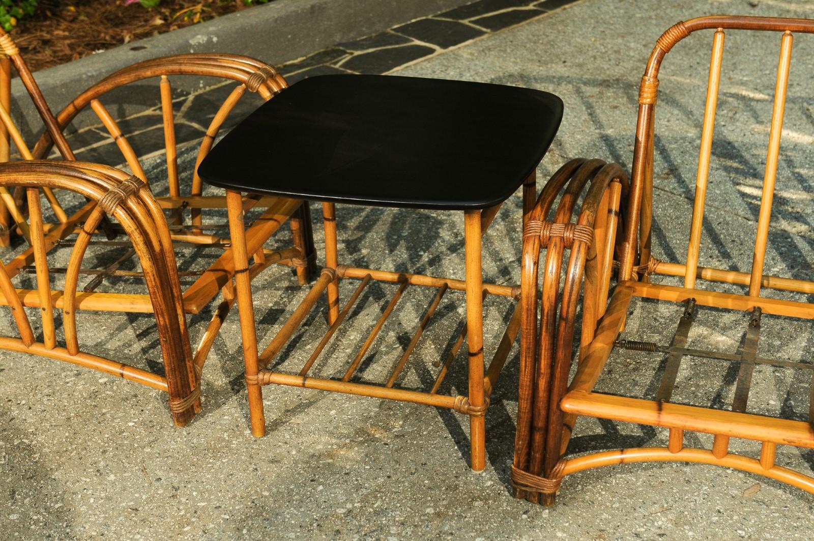 Extraordinary Restored Art Deco Seating Set by Heywood-Wakefield, circa 1935 For Sale 2