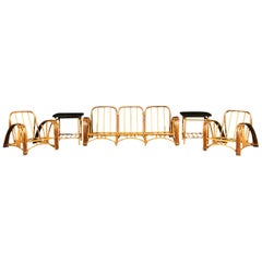 Extraordinary Restored Art Deco Seating Set by Heywood-Wakefield, circa 1935