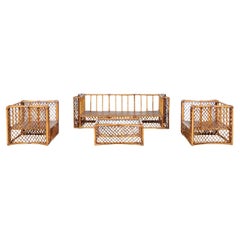 Vintage Extraordinary Restored Complete Seating Set by Vivai del Sud, Italy, circa 1976