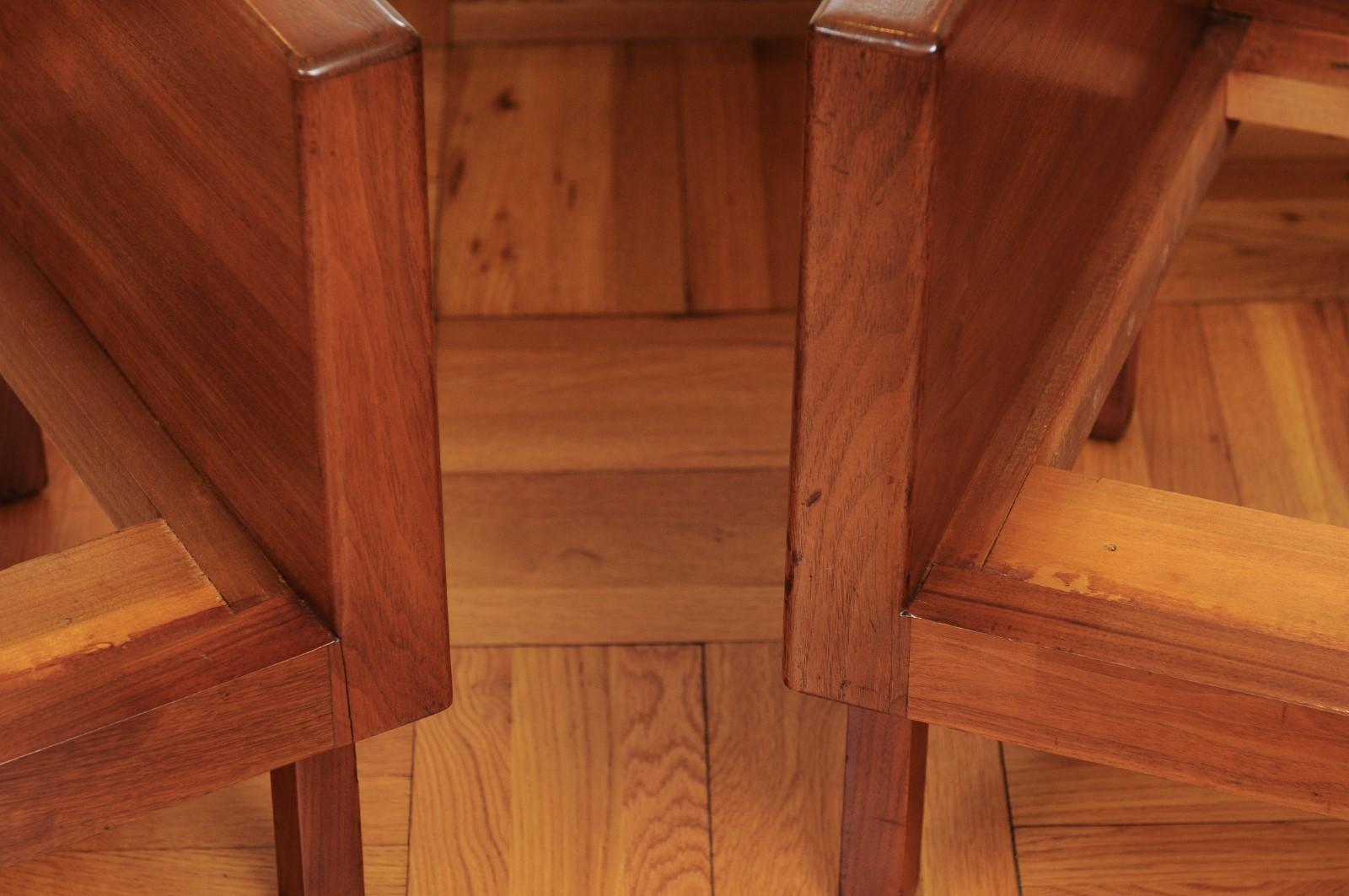 Außergewöhnliches Paar Loungesessel aus Nussbaumholz mit Würfel im Probber-Stil - 2 Paar im Angebot 12