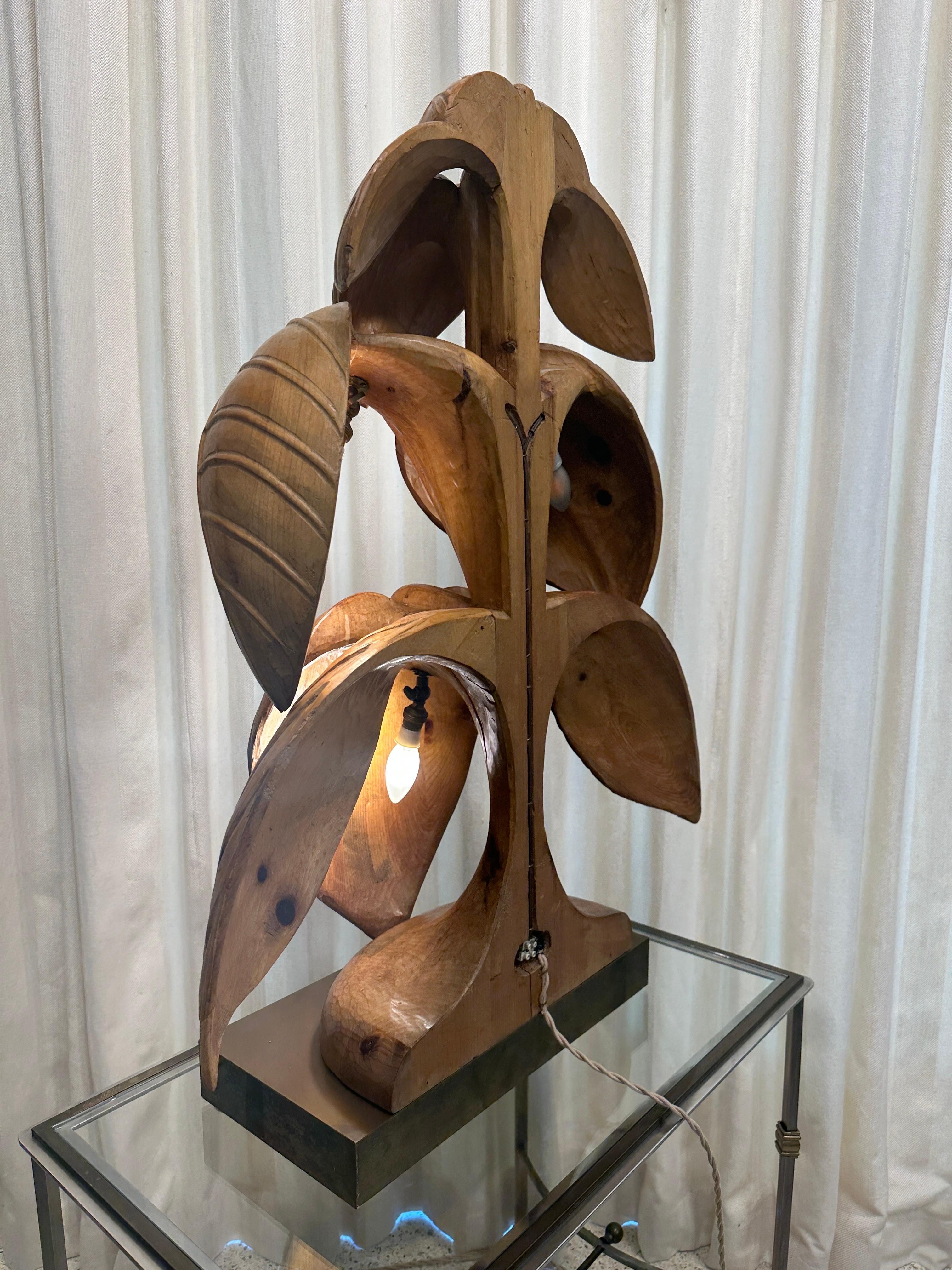 Extraordinary Rhubarb Leaf Sculpture Lamp by Bartolozzi & Maioli For Sale 10