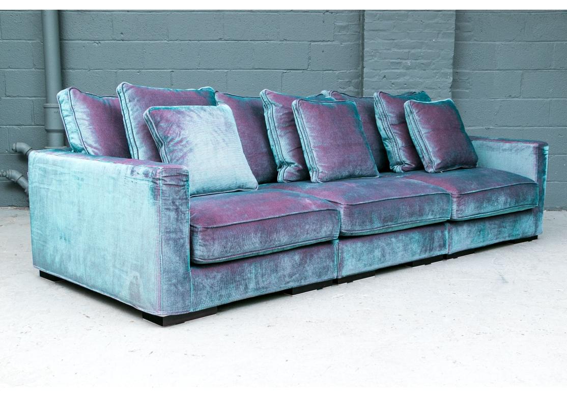 Extraordinary Roche Bobois Iridescent Tuxedo Style Sofa 6
