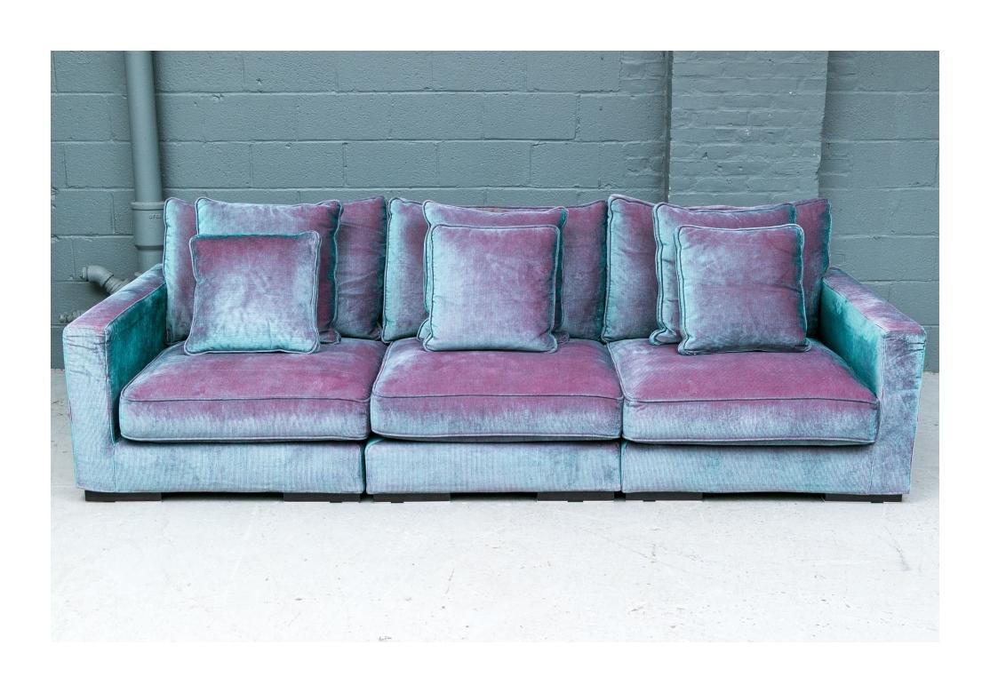 Extraordinary Roche Bobois Iridescent Tuxedo Style Sofa 10