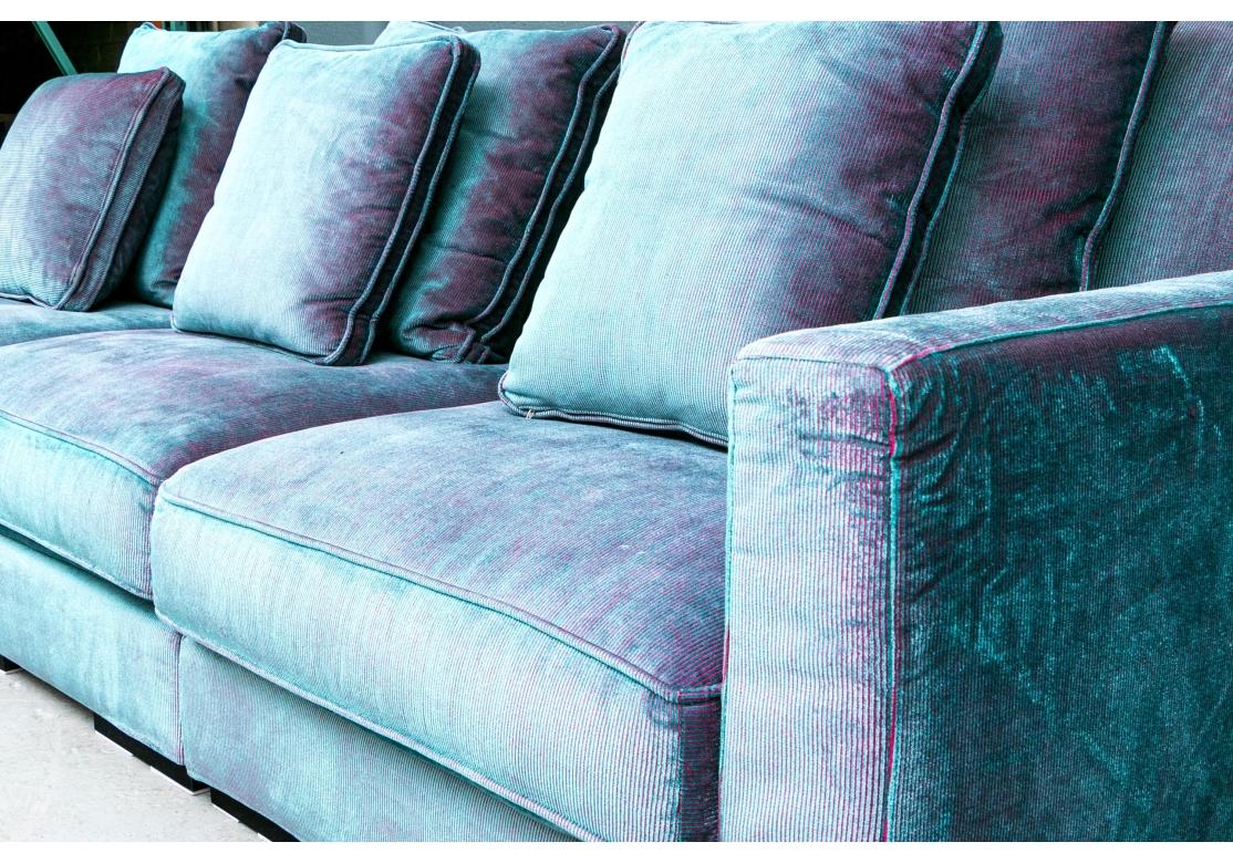 Contemporary Extraordinary Roche Bobois Iridescent Tuxedo Style Sofa
