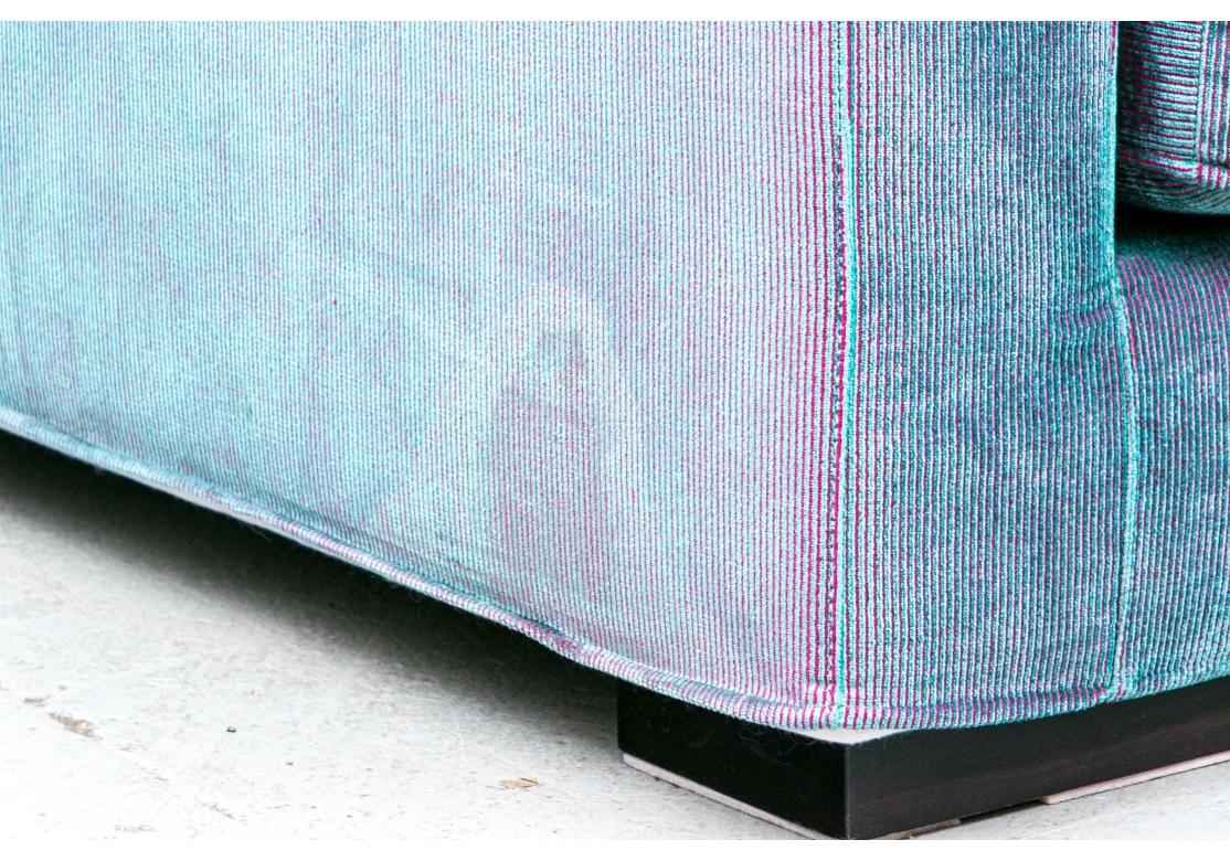 Fabric Extraordinary Roche Bobois Iridescent Tuxedo Style Sofa