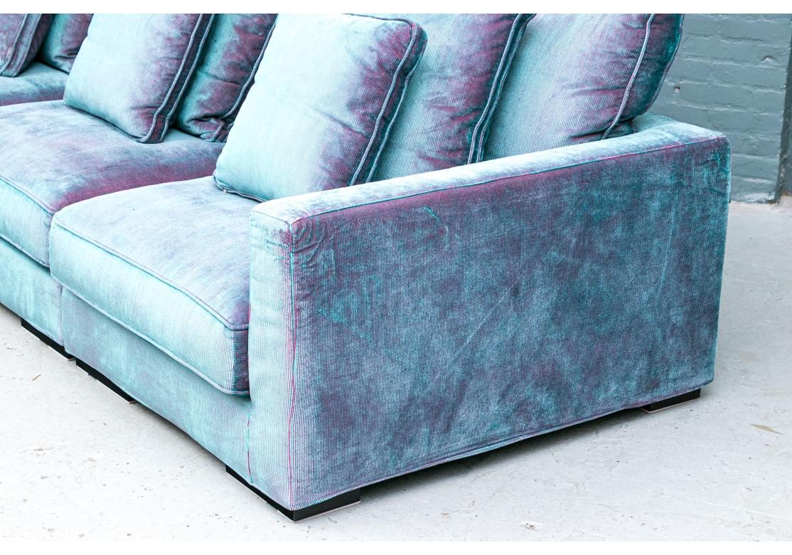 Extraordinary Roche Bobois Iridescent Tuxedo Style Sofa 2