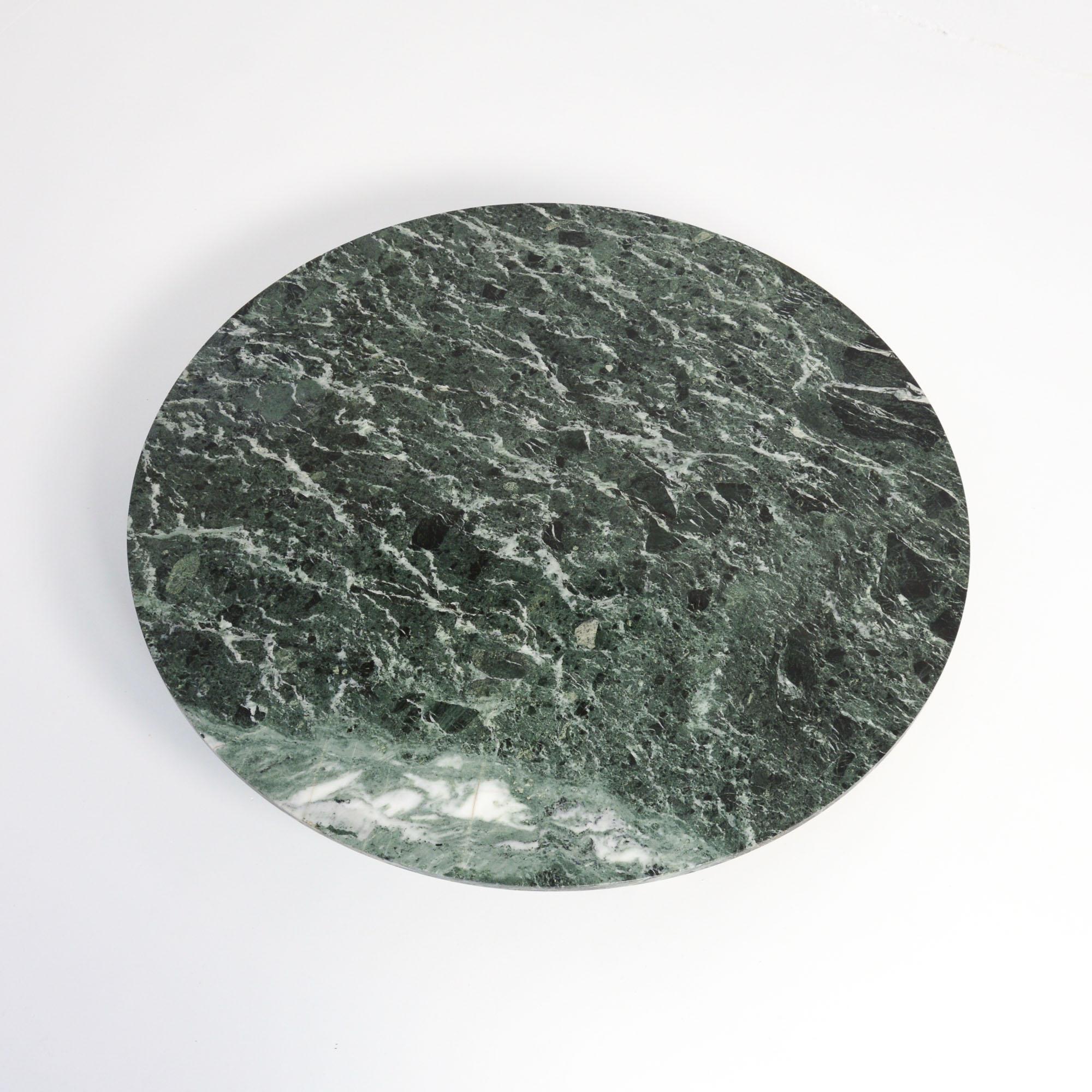 Dutch Extraordinary Round Green Marble Coffee Table