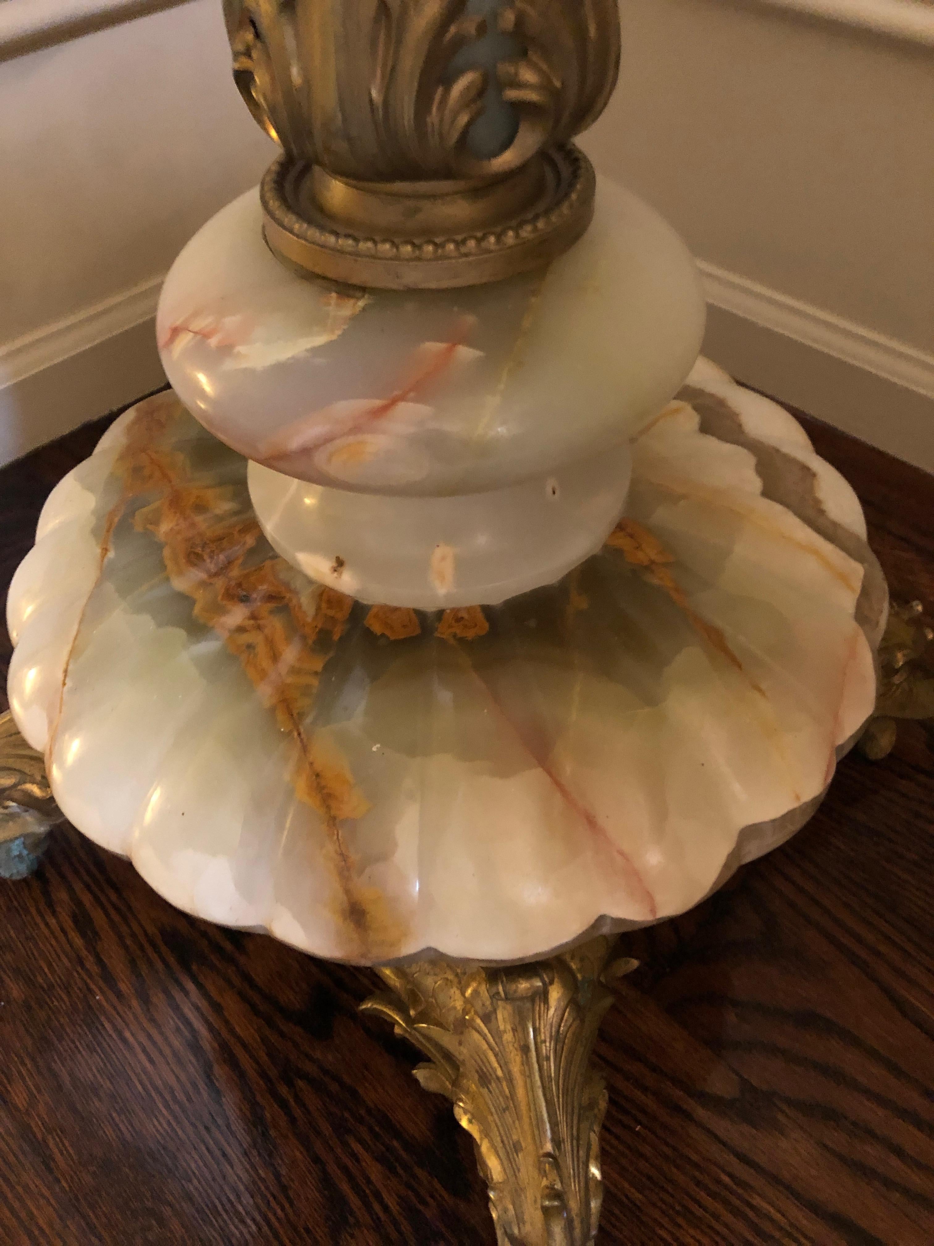 Extraordinary Round Onyx and Gilt Brass Empire Pedestal Side Table 4