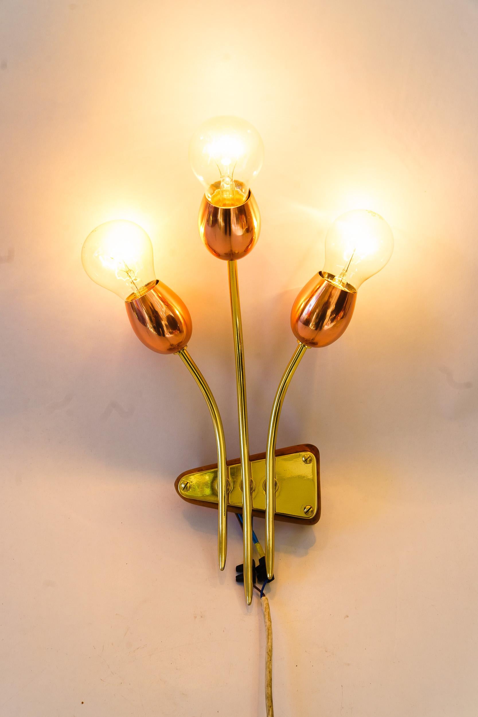 Extraordinary Rupert Nikoll wall lamp vienna around 1950s In Good Condition For Sale In Wien, AT