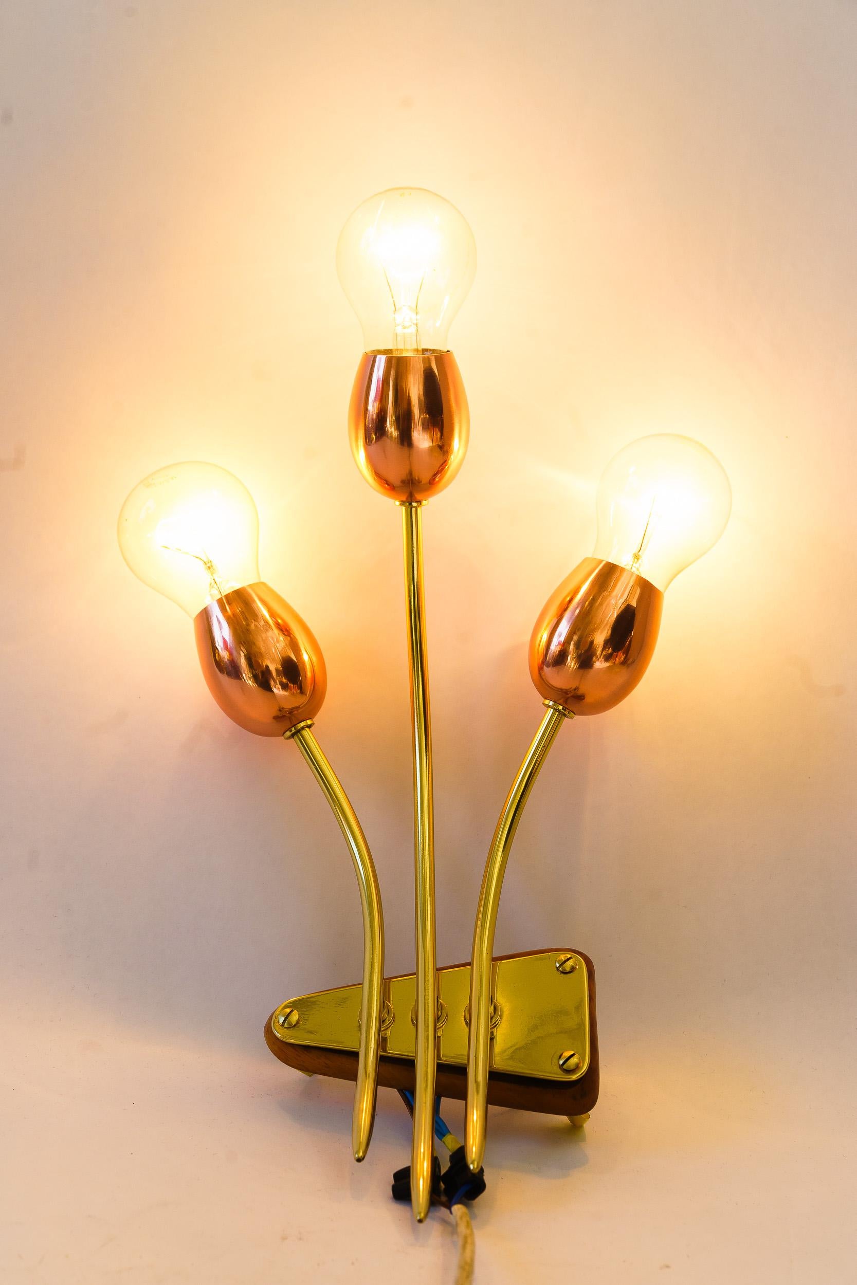 Mid-20th Century Extraordinary Rupert Nikoll wall lamp vienna around 1950s For Sale