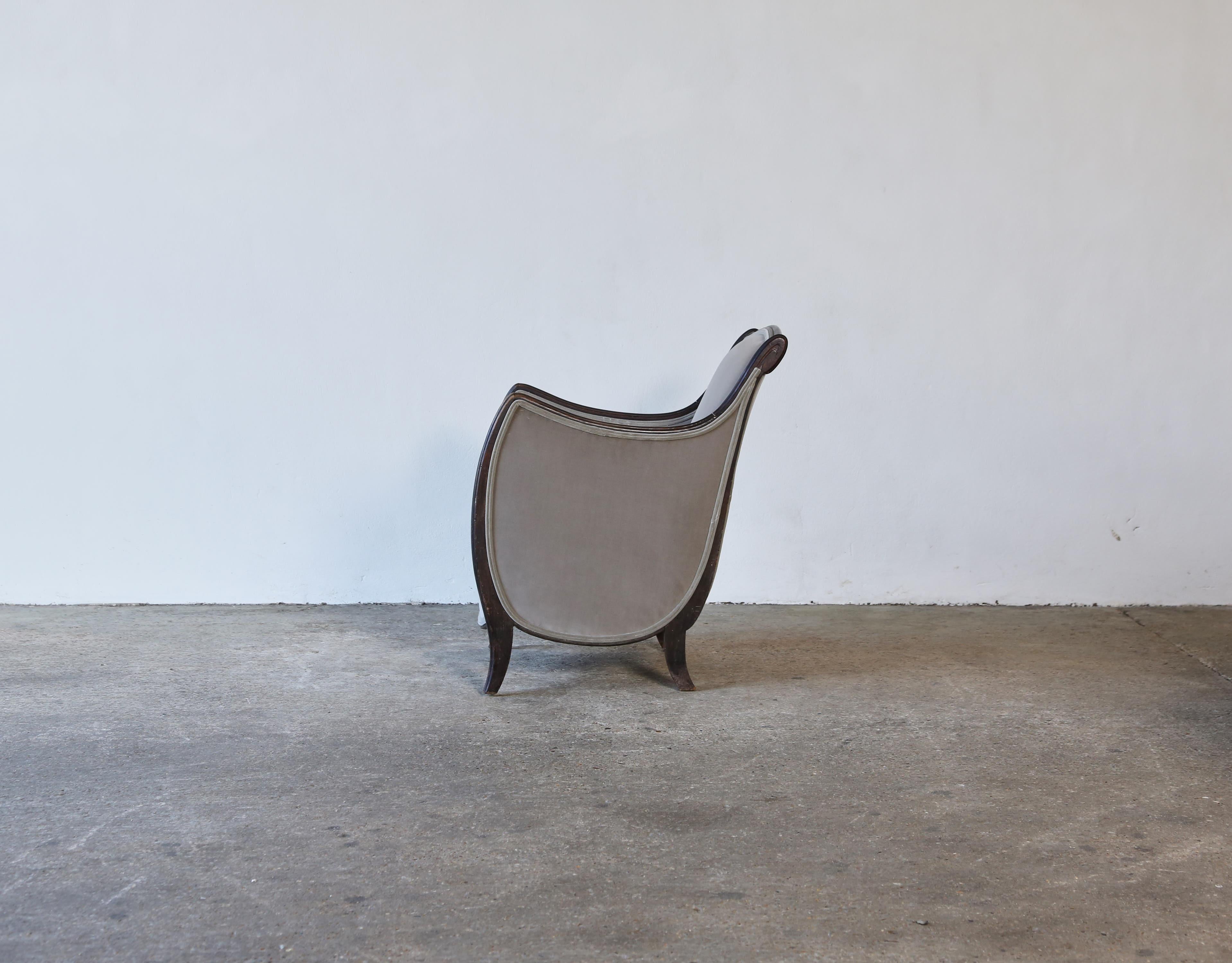 Fabric Extraordinary Sculptural Art Deco Chair, France, 1930s-1940s