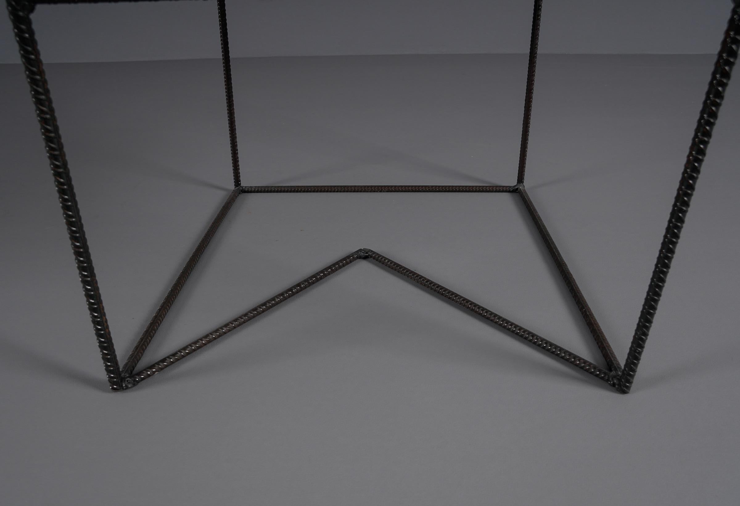 Extraordinary Sculptural Handmade Reinforcing Steel Cantilever Armchair, 1990s For Sale 3