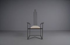 Extraordinary Sculptural Handmade Reinforcing Steel Cantilever Armchair, 1990s