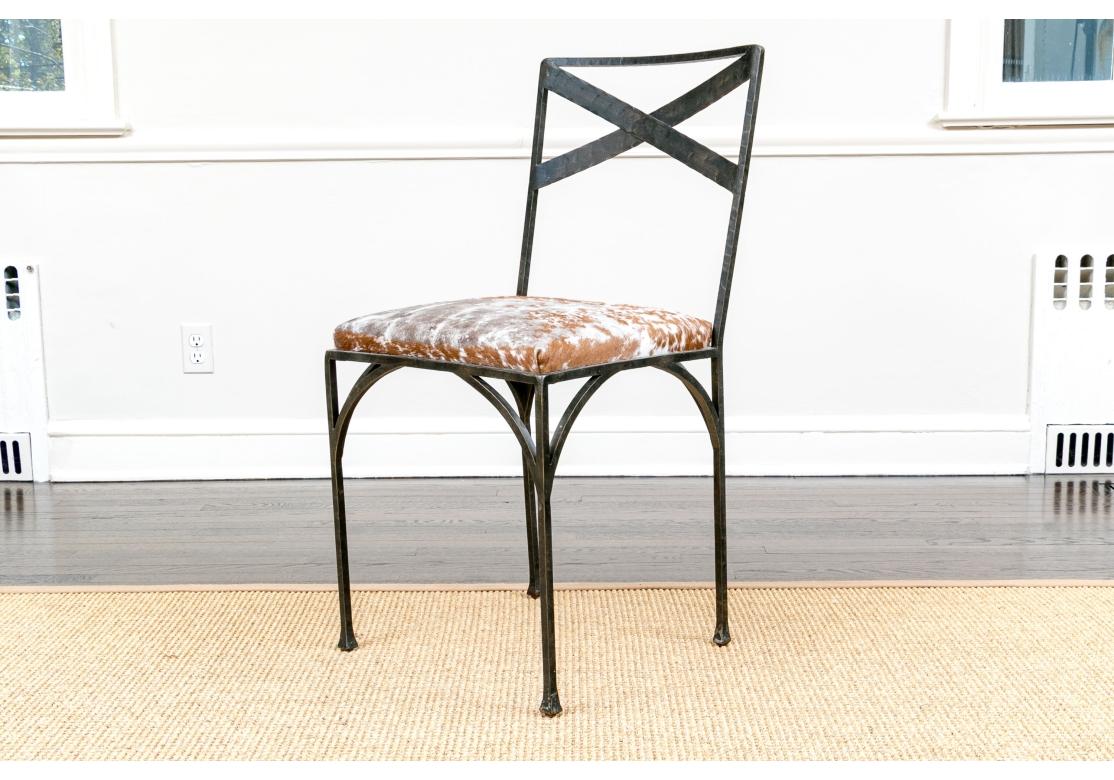 Extraordinaire ensemble de 12 chaises de salle à manger à dossier à lattes en bronze de Victoria Hagen en vente 1