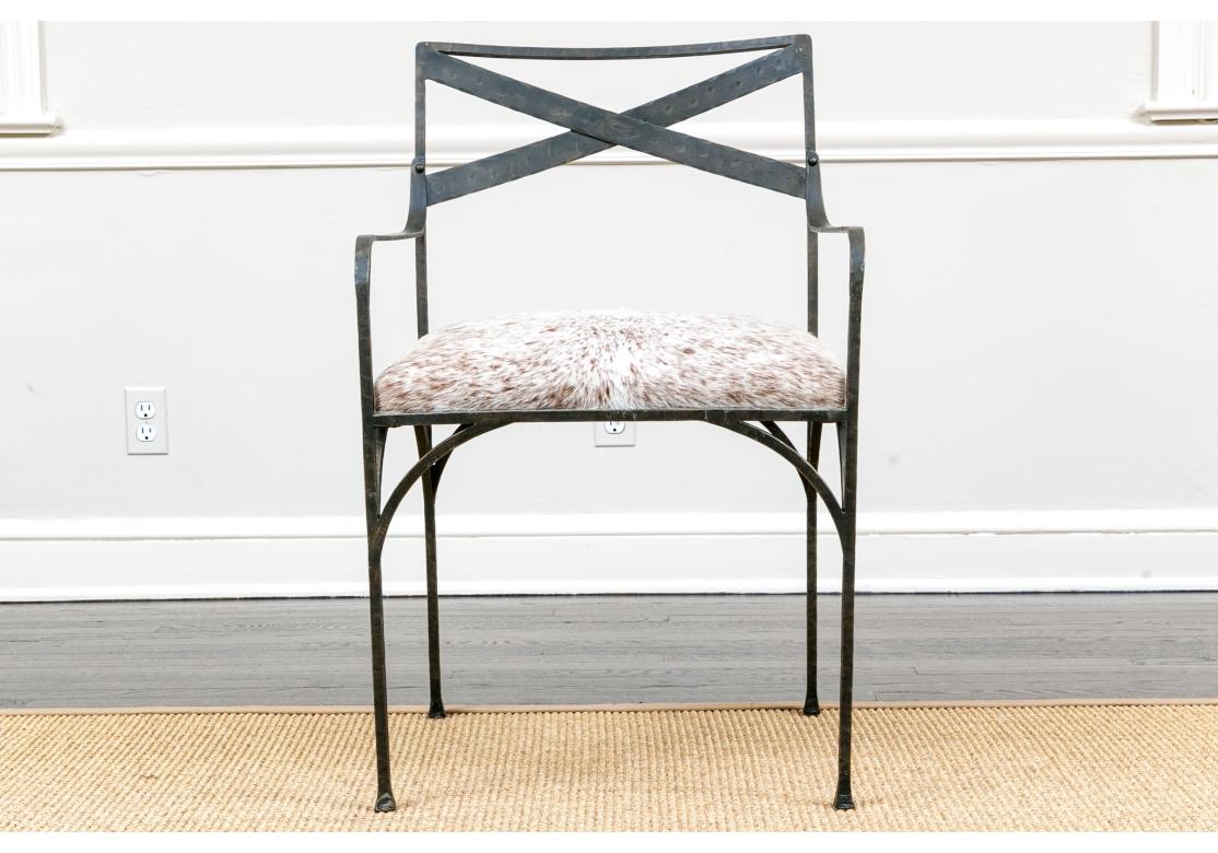 Extraordinaire ensemble de 12 chaises de salle à manger à dossier à lattes en bronze de Victoria Hagen en vente 3
