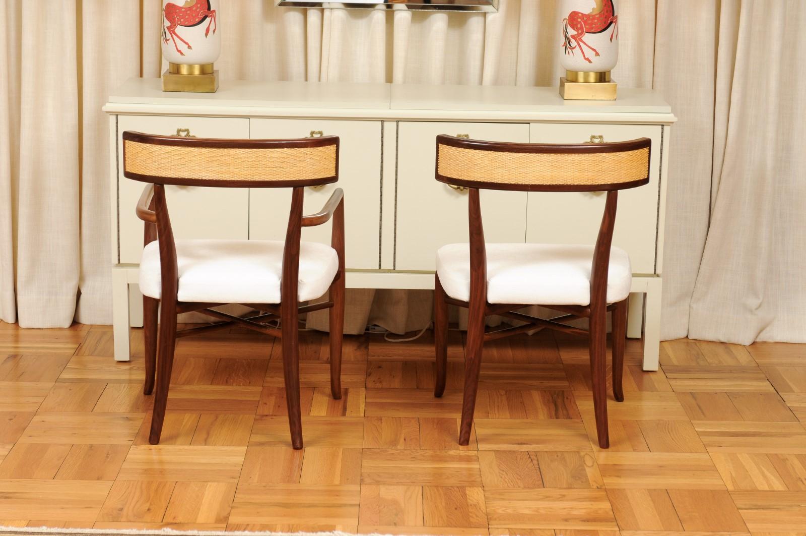 Extraordinary Set of 12 Klismos Chairs by Robsjohn-Gibbings, Custom Cane Back For Sale 4