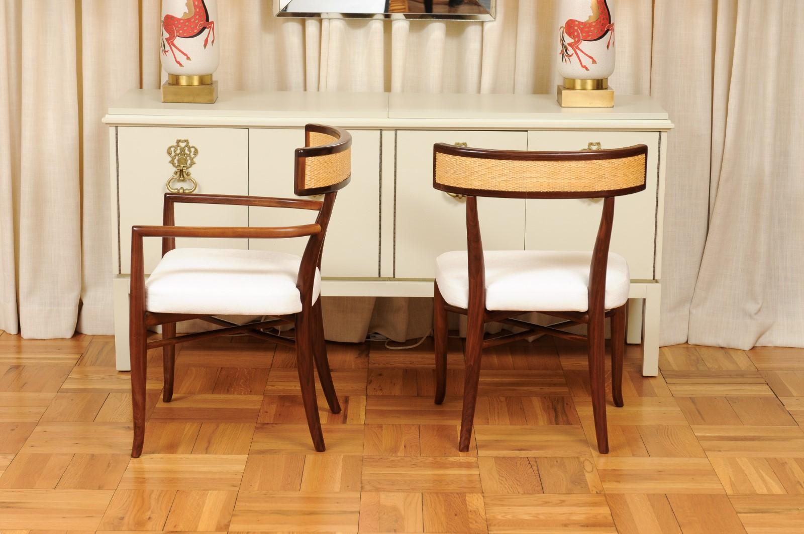 Extraordinary Set of 12 Klismos Chairs by Robsjohn-Gibbings, Custom Cane Back For Sale 5