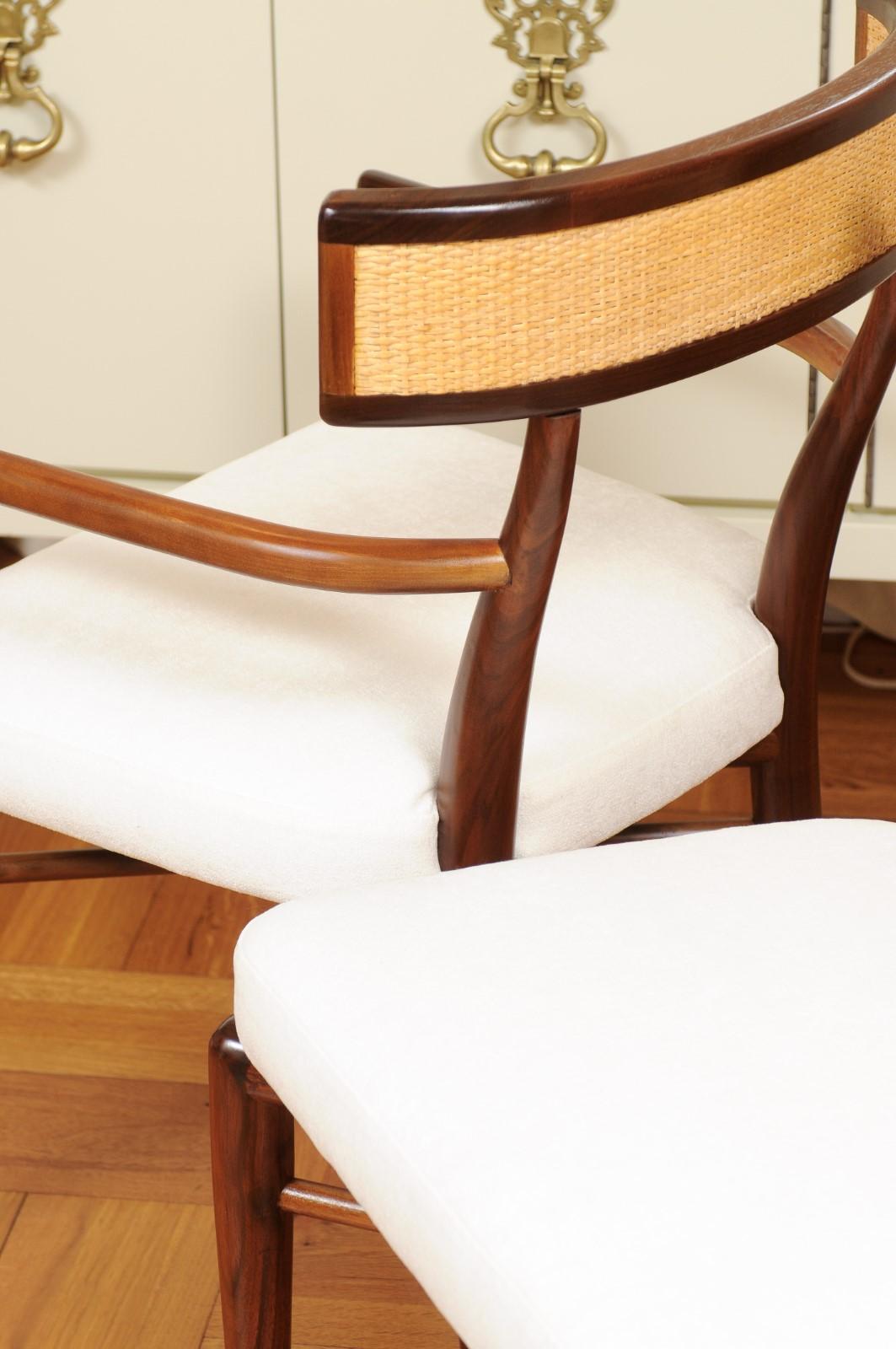 Extraordinary Set of 12 Klismos Chairs by Robsjohn-Gibbings, Custom Cane Back For Sale 11