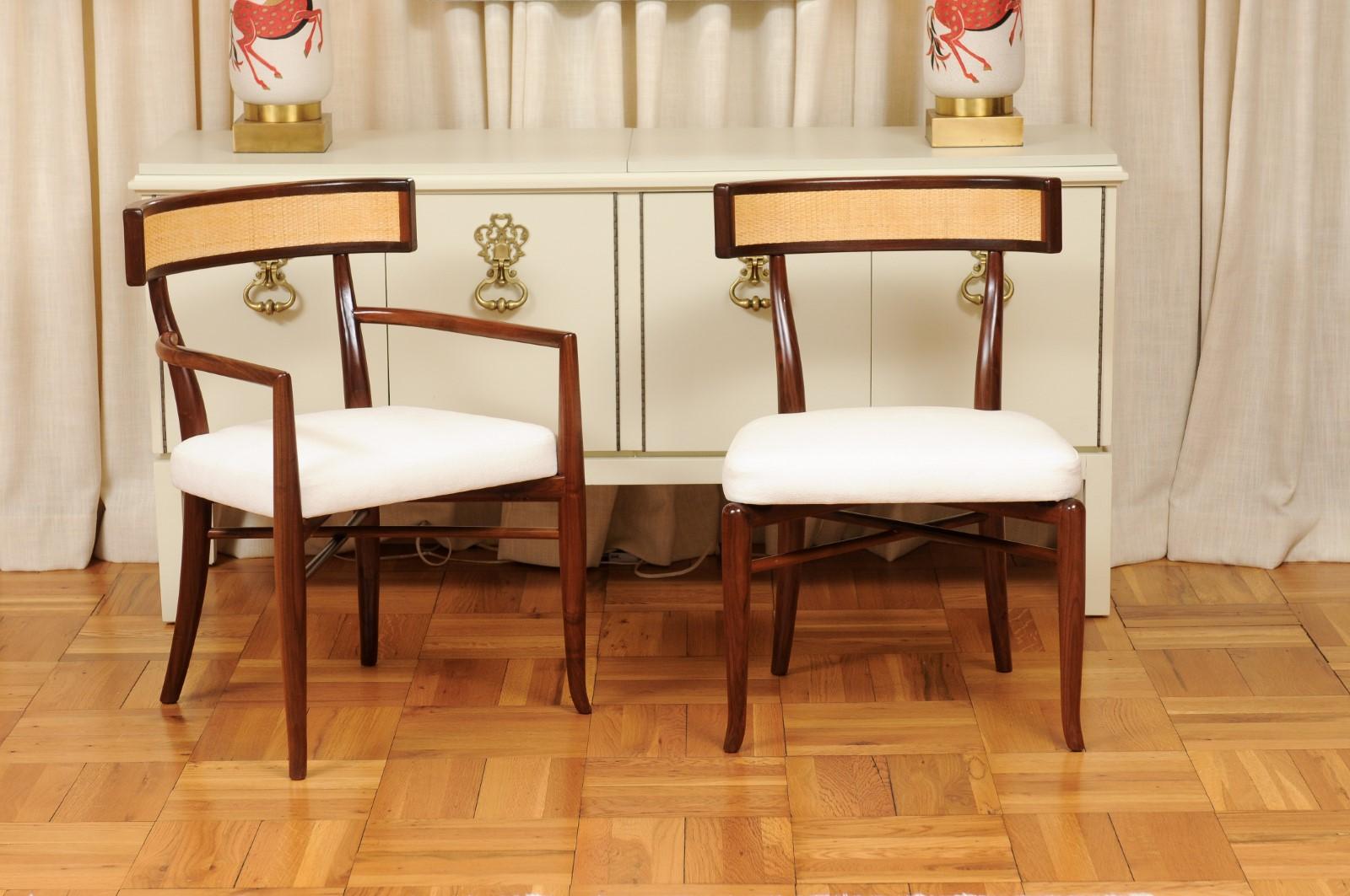 This magnificent large set of Rare examples is Unique on the World market. The set is shipped as professionally photographed and described in the listing narrative: Meticulously professionally restored, newly custom upholstered and completely