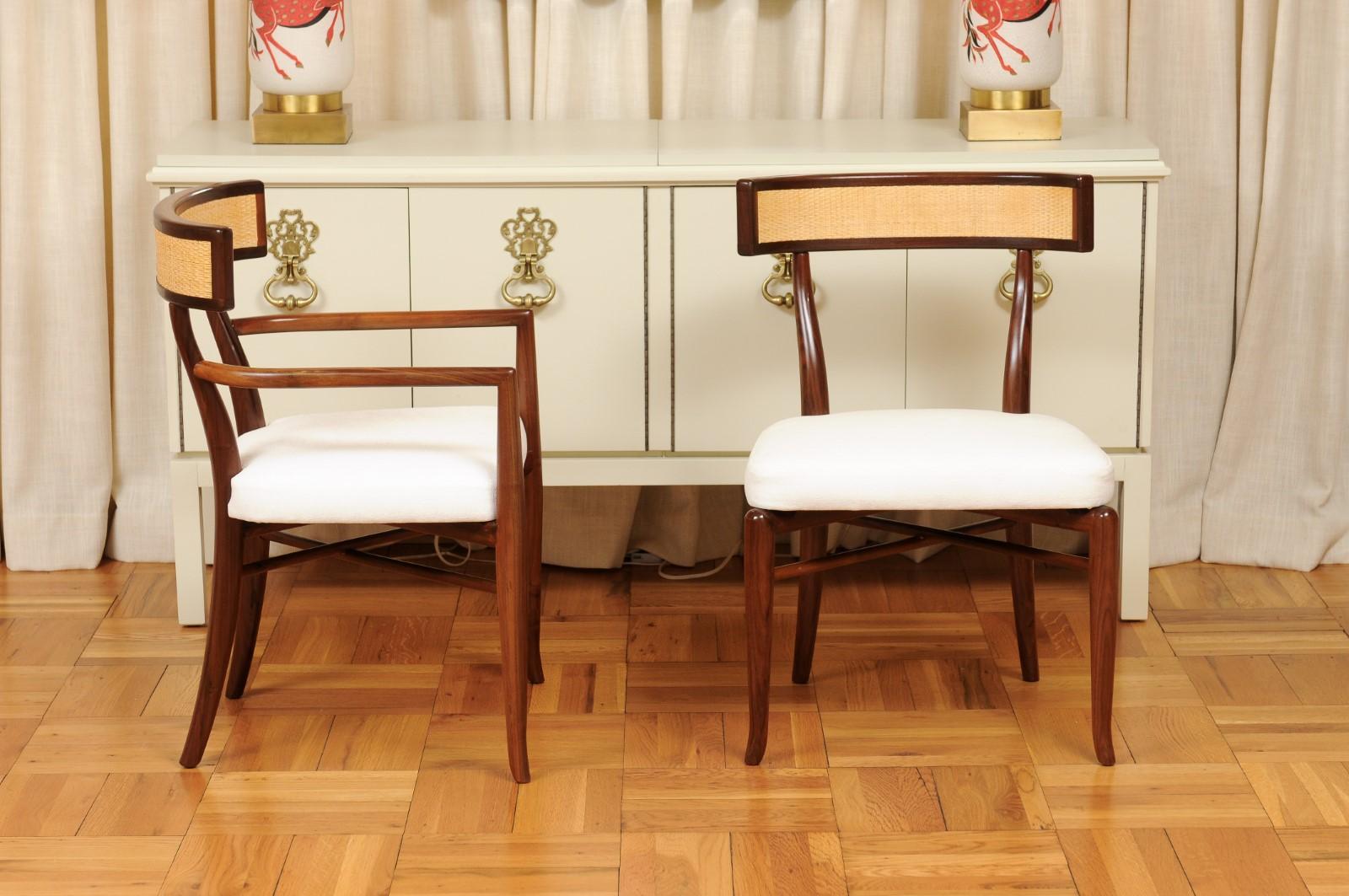 Extraordinary Set of 12 Klismos Chairs by Robsjohn-Gibbings, Custom Cane Back For Sale 1