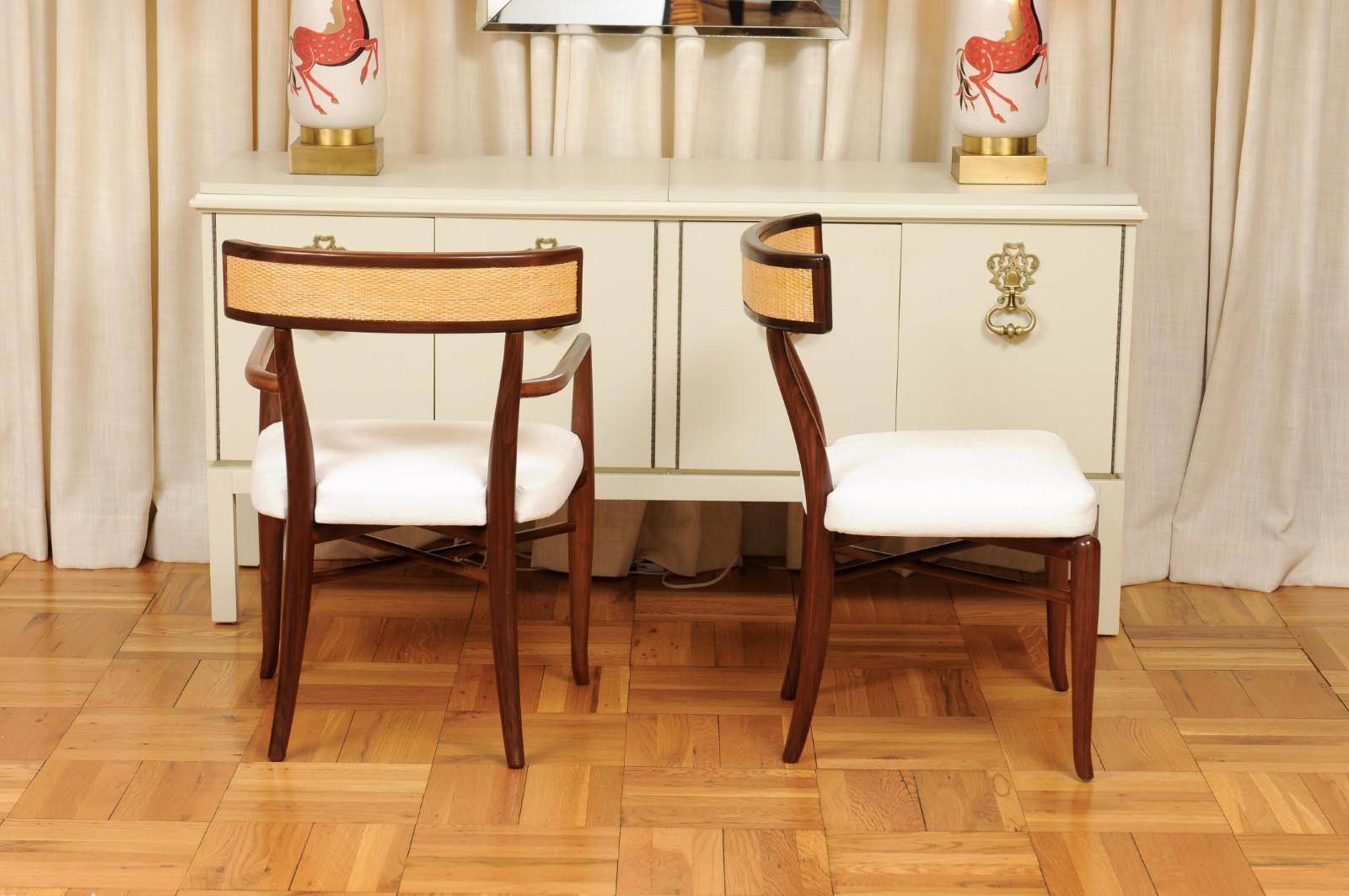 Extraordinary Set of 12 Klismos Chairs by Robsjohn-Gibbings, Custom Cane Back For Sale 3