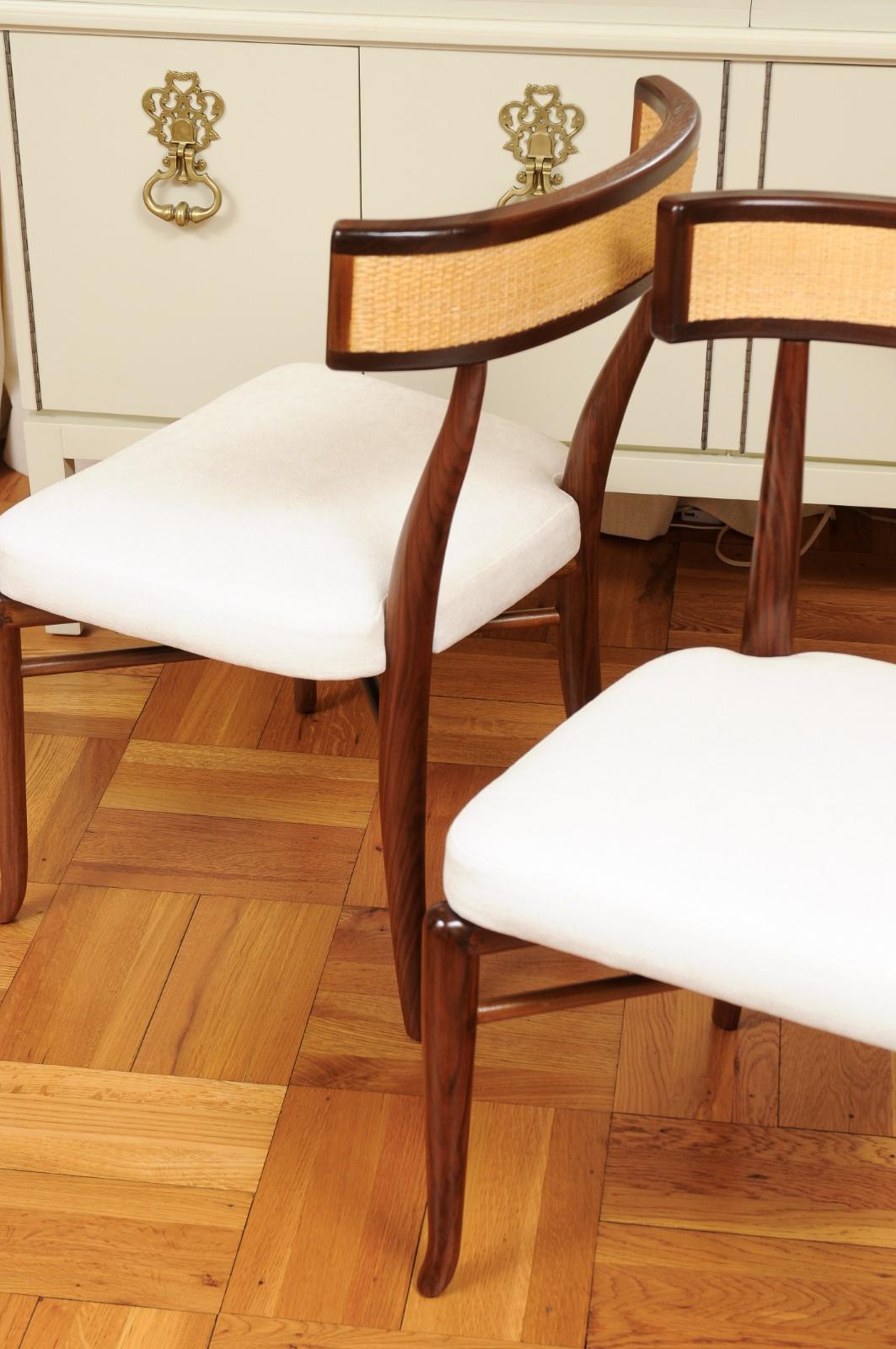 Extraordinary Set of 12 Klismos Side Chairs by Robsjohn-Gibbings, Cane Back For Sale 9