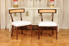 Extraordinary Set of 12 Klismos Side Chairs by Robsjohn-Gibbings, Cane Back