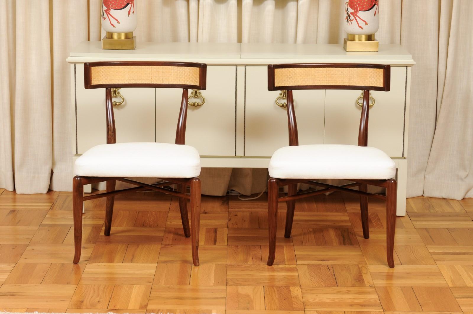 Mid-20th Century Extraordinary Set of 12 Klismos Side Chairs by Robsjohn-Gibbings, Cane Back For Sale