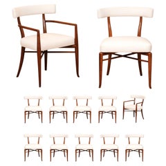 Extraordinary Set of 12 Modern Klismos Chairs by Robsjohn-Gibbings, circa 1950