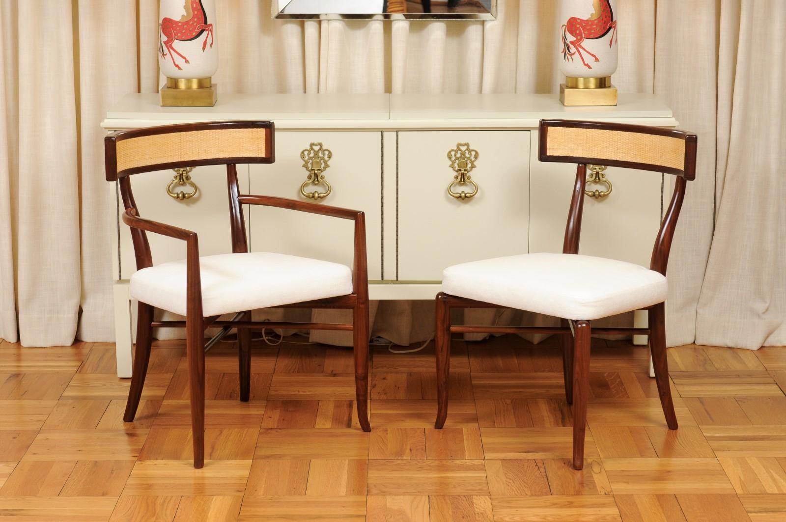 Extraordinary Set of 14 Klismos Chairs by Robsjohn-Gibbings, Custom Cane Back For Sale 6