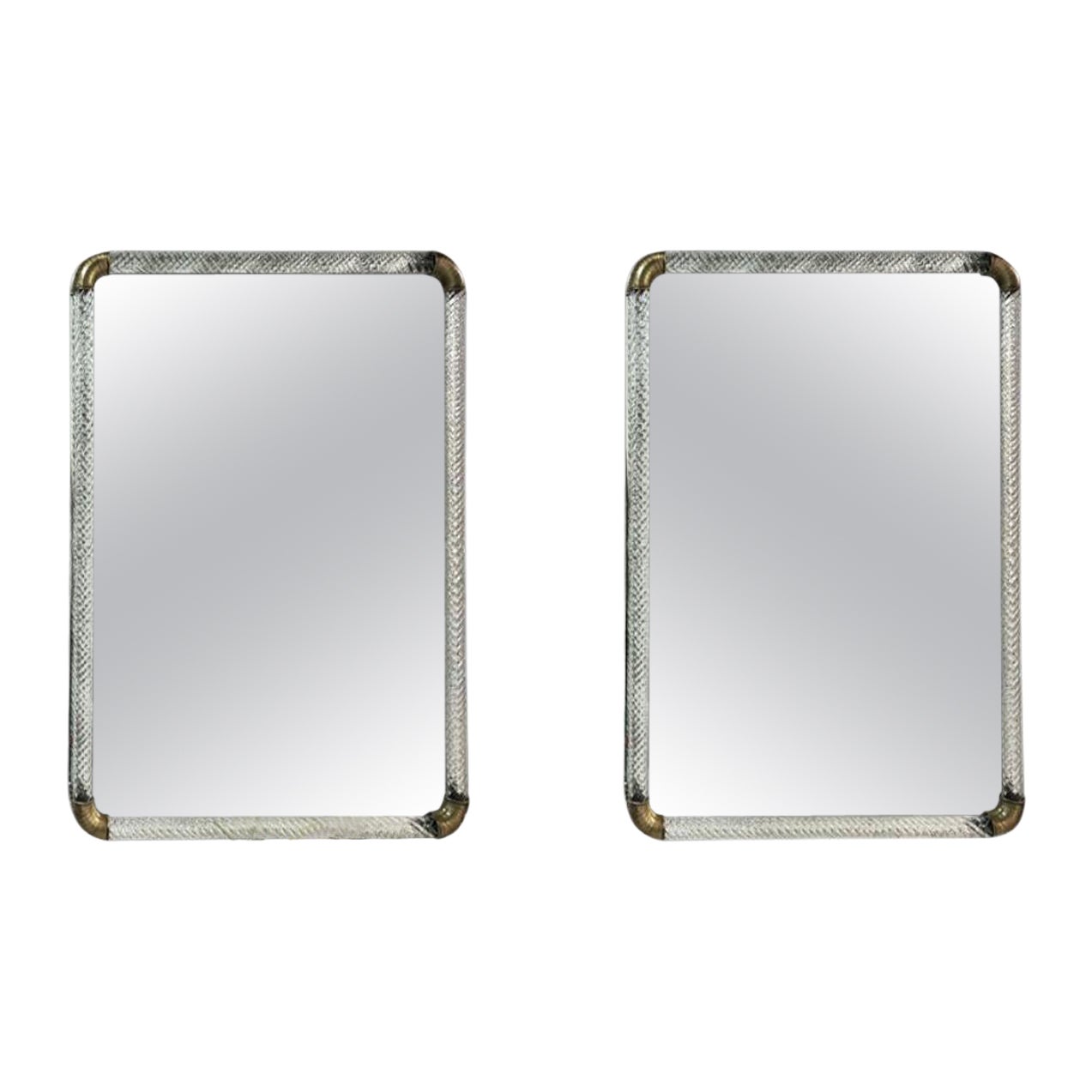 Außergewöhnliches 2er-Set "Romano" Luxus-Murano-Glas-Spiegel, Art Decò-Stil