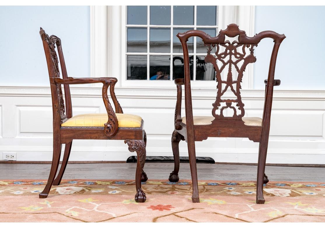 Extraordinary Set Of 8 Antique Georgian Ribbon Back Arm Chairs For Sale 7