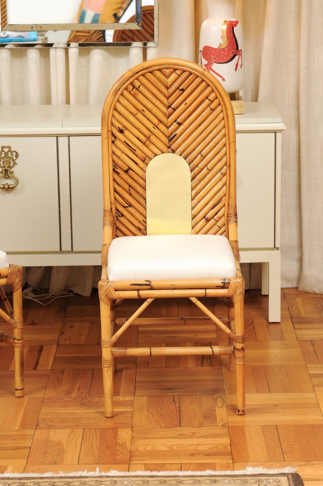 Außergewöhnlicher Satz von 8 Vintage-Stühlen aus Rattan, Bambus und Schilfrohr von Vivai del Sud im Zustand „Hervorragend“ im Angebot in Atlanta, GA