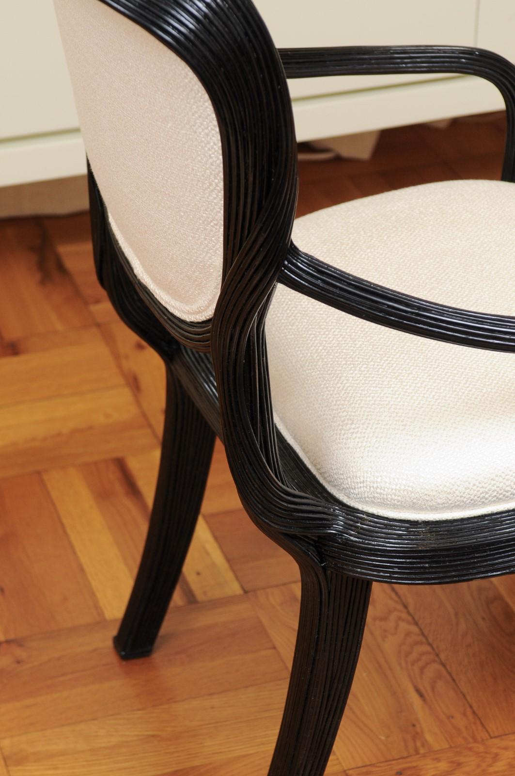 Extraordinario conjunto de 8 sillas de comedor en trampantojo de Betty Cobonpue, hacia 1980 en venta 6
