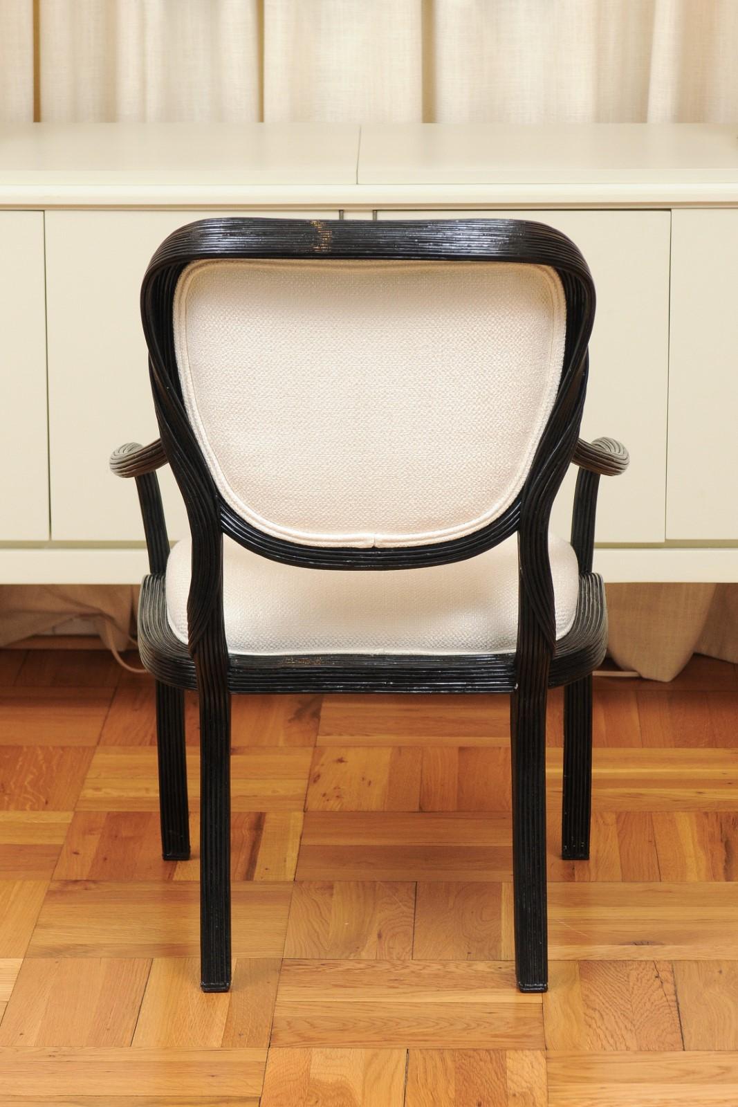 Extraordinario conjunto de 8 sillas de comedor en trampantojo de Betty Cobonpue, hacia 1980 Moderno de mediados de siglo en venta