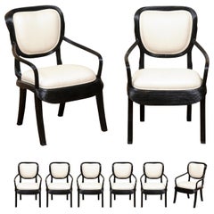 Vintage Extraordinary Set of 8 Trompe L'oiel Dining Chairs by Betty Cobonpue, circa 1980