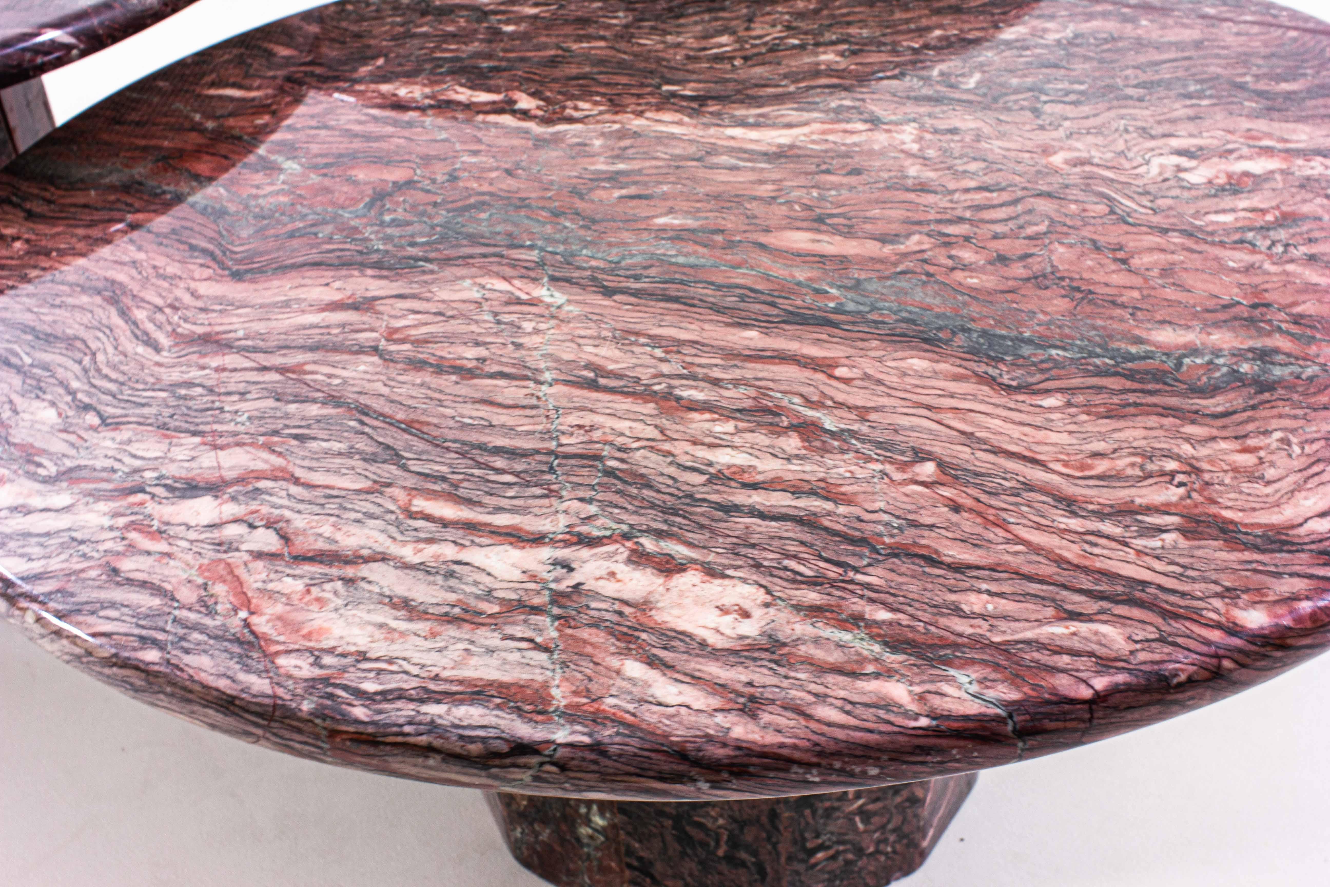 Extraordinary Set of Burgundy Marble Coffee Tables 5