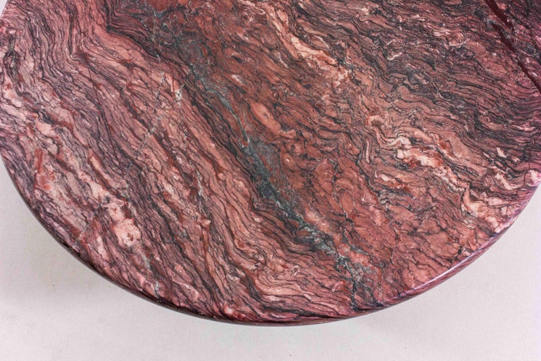 Extraordinary Set of Burgundy Marble Coffee Tables For Sale at 1stDibs