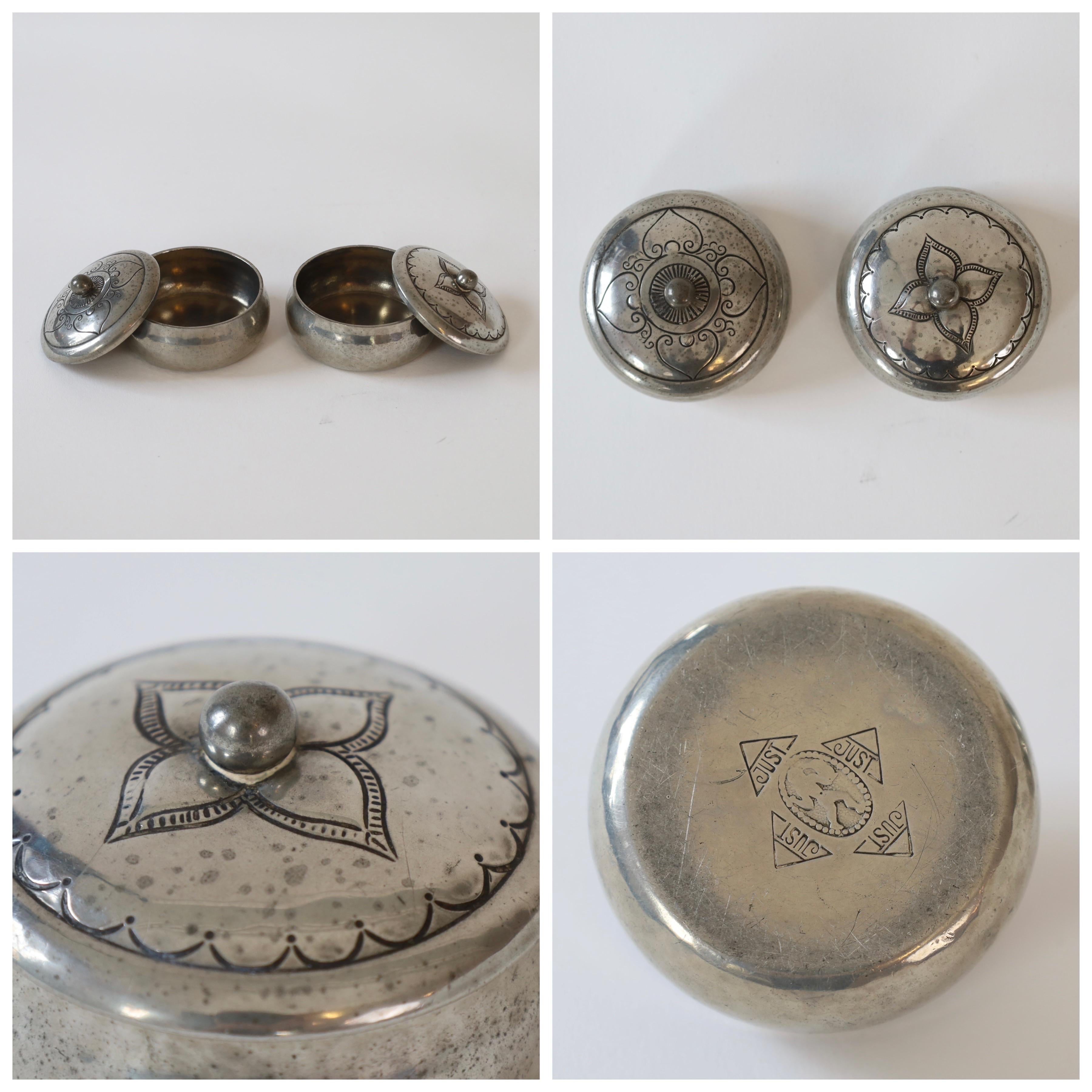 Extraordinary set of Pewter Jewelry boxes by Just Andersen, 1920s, Denmark For Sale 8