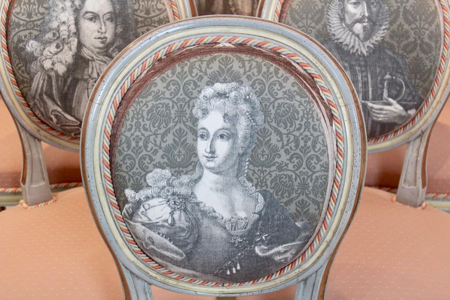 Extraordinaire ensemble de six chaises Louis XVI Jacques Grange 1