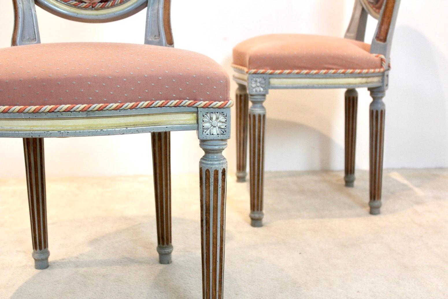 Extraordinaire ensemble de six chaises Louis XVI Jacques Grange 2