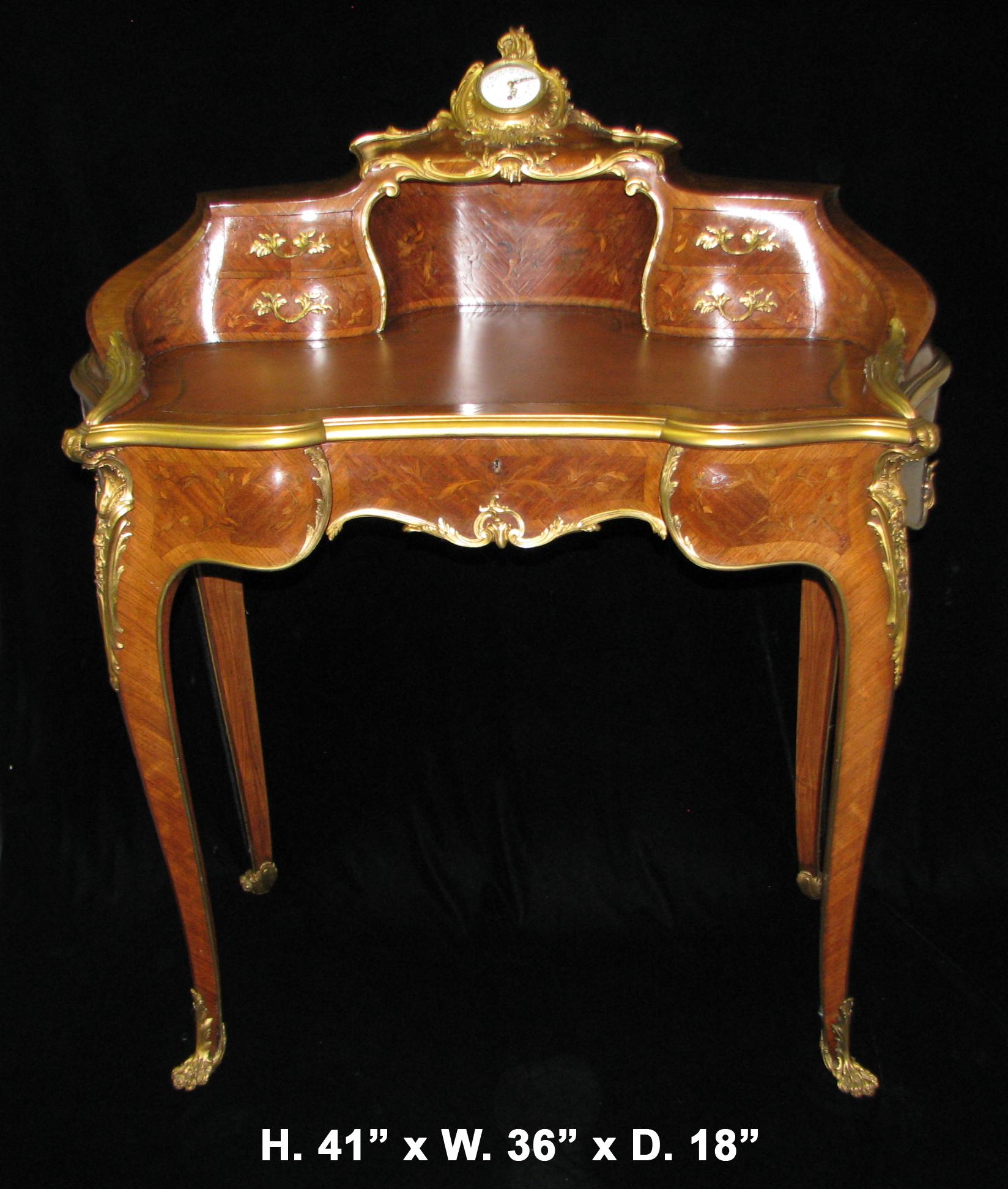 Louis XV Extraordinary Signed Zwiener Ormolu Mounted Lady's Secretary For Sale