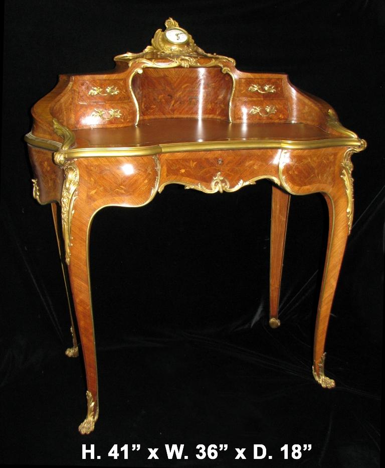 French Extraordinary Signed Zwiener Ormolu Mounted Lady's Secretary For Sale