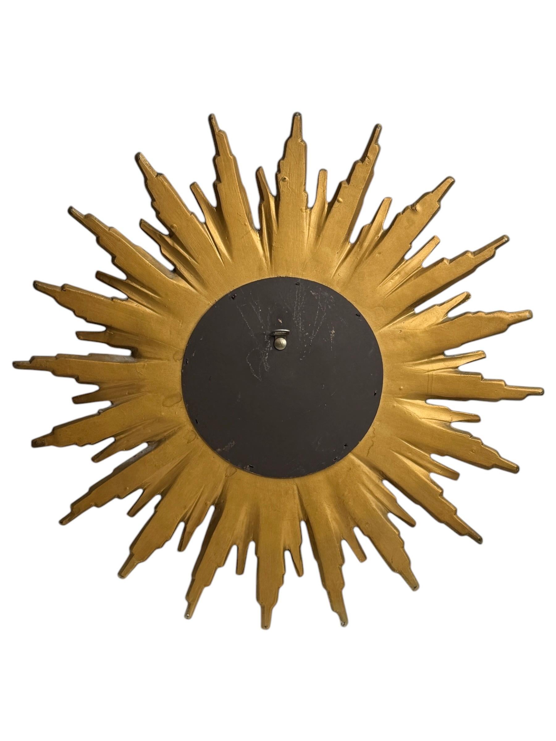Extraordinary Silver and Gold Sunburst Starburst Convex Mirror Belgium 1960 3