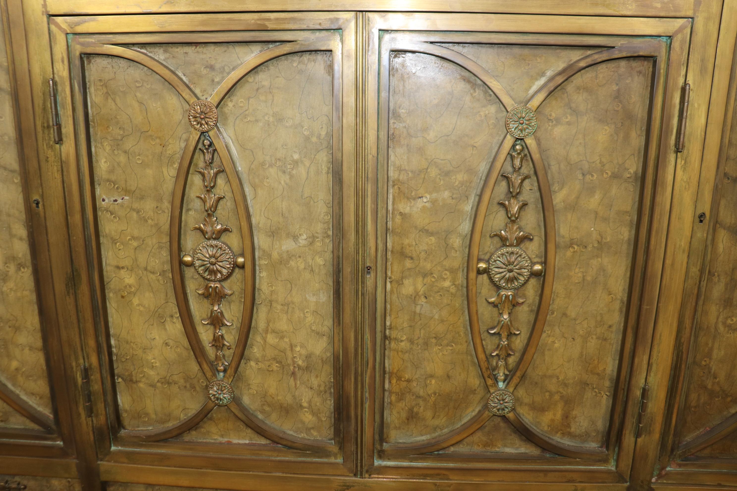 Extraordinary Solid Bronze French Marble Top Directoire Sideboard with Mirror For Sale 7