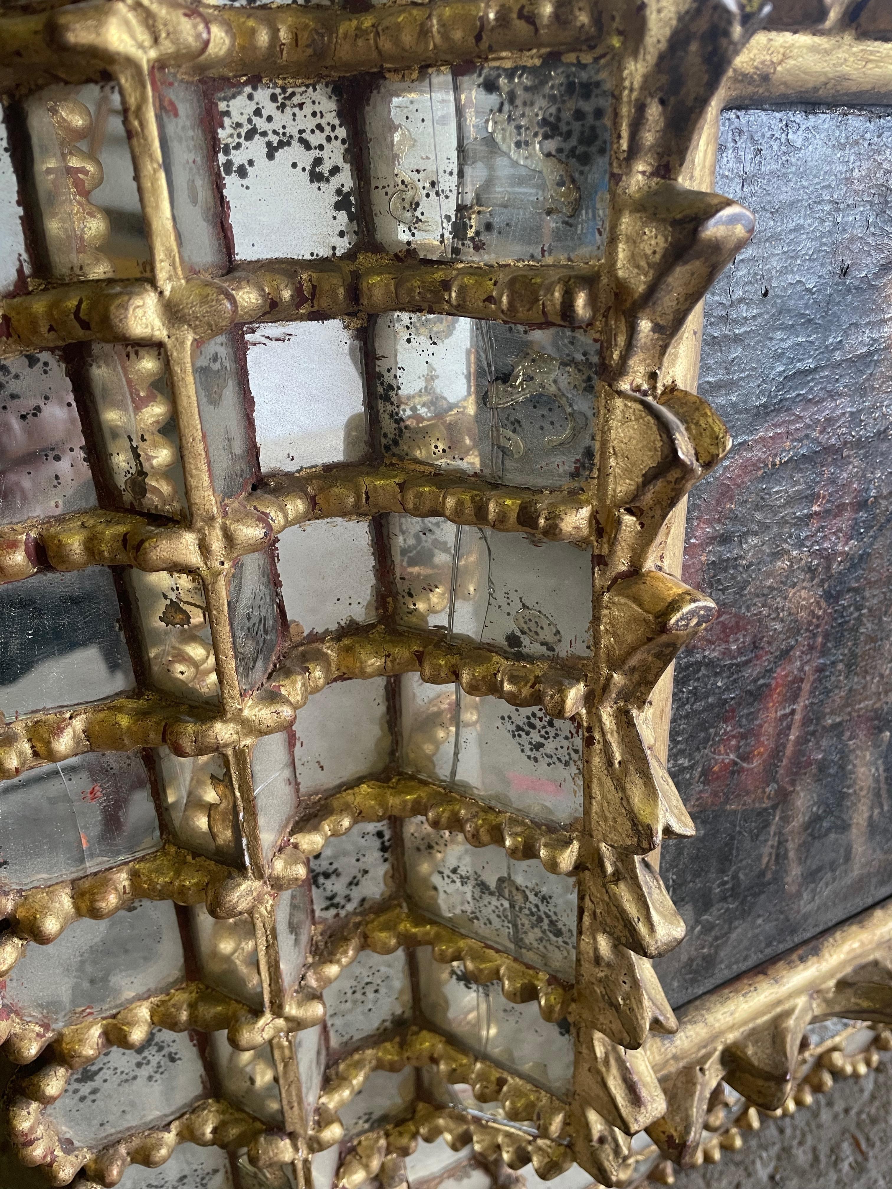 Extraordinary Spanish Colonial Style Gilt Mirror Picture / Frame, Spain 7