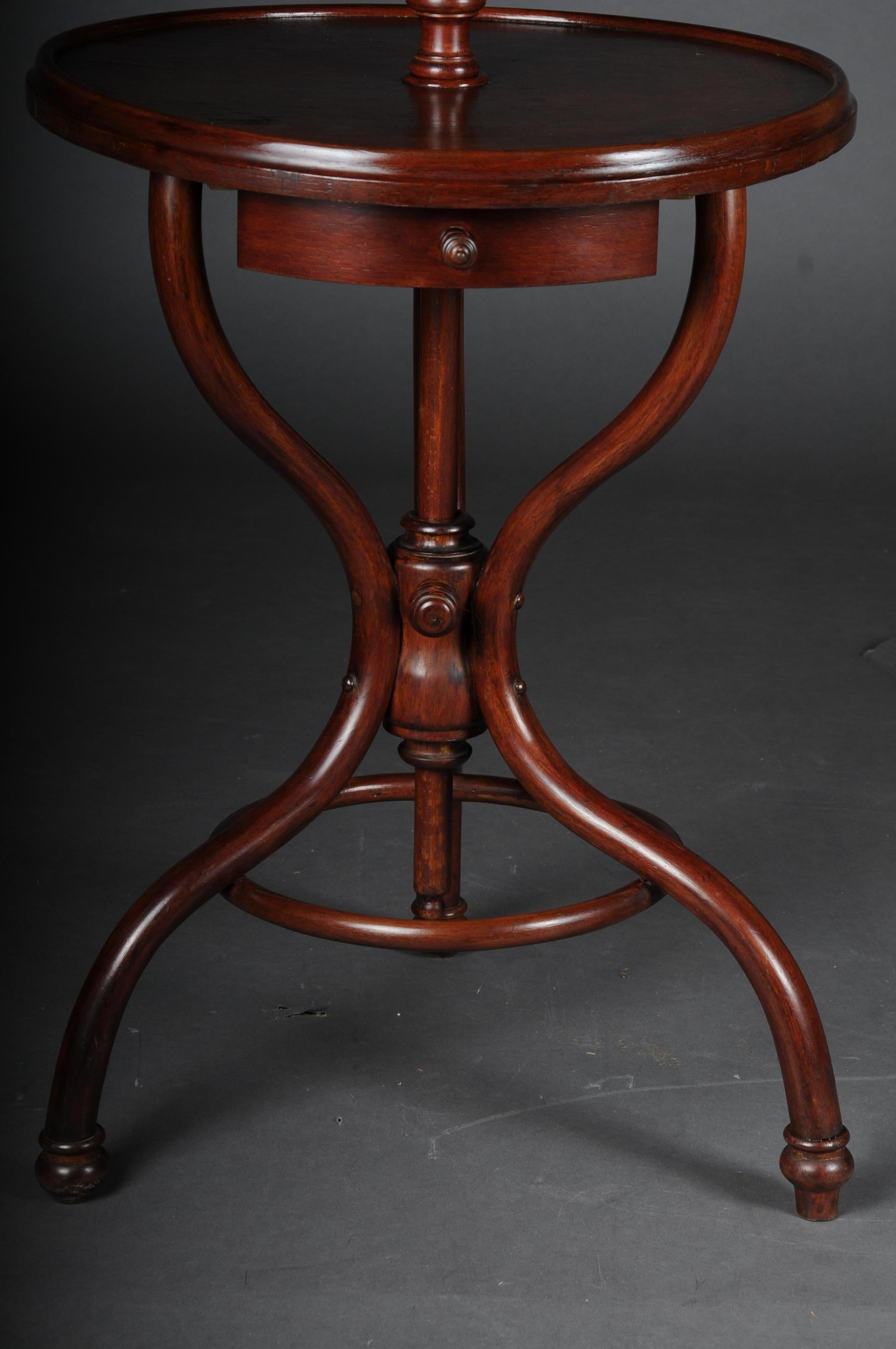 Early 20th Century Extraordinary Standing Mirror Thonet Beech Wood Inlay For Sale
